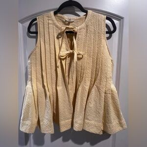 Sleeveless Textured Yellow Top